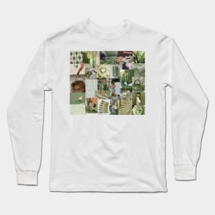 sage green collage Long Sleeve T-Shirt